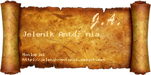 Jelenik Antónia névjegykártya